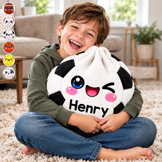 Custom Name Kawaii Sports Ball Gifts for Kids - Personalized Shaped Pillow