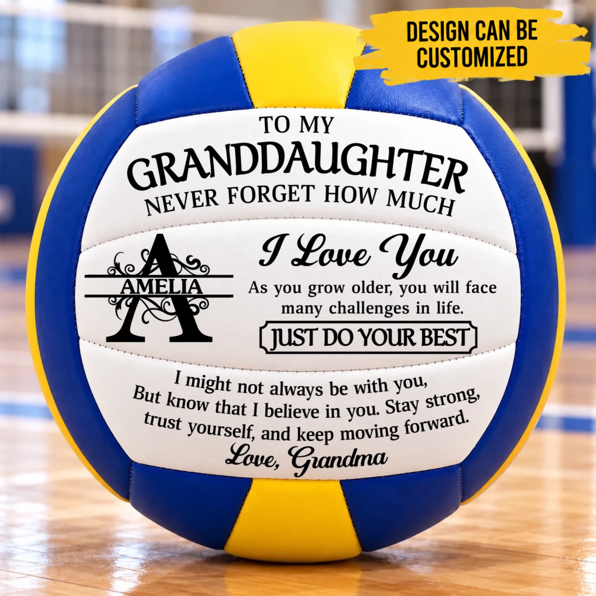 Custom Name Grandma Love Gifts for Daughter, Granddaughter, Son, Grandson - Personalized Volleyball