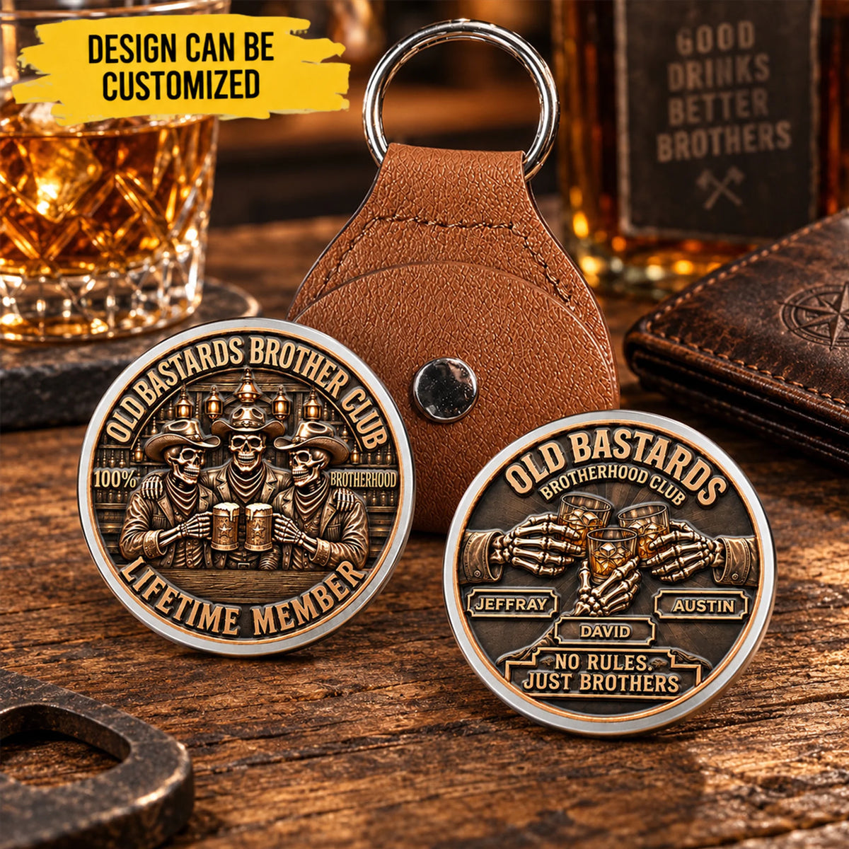 Custom Skeleton Brotherhood Club Pocket Hug - Personalized Birthday Gifts For Best Friends