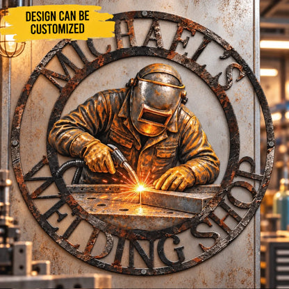Custom Welding Workshop Gifts for Welders - Shaped Metal Sign