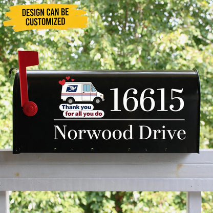 Custom Address Mail Carrier Appreciation Gifts - Personalized Mailbox Decal