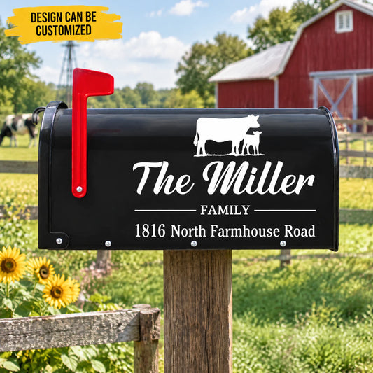 Custom Family Name Farmhouse Gifts - Personalized Mailbox Decal