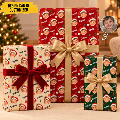Custom Photo Christmas Gifts for Kids - Personalized Wrapping Paper