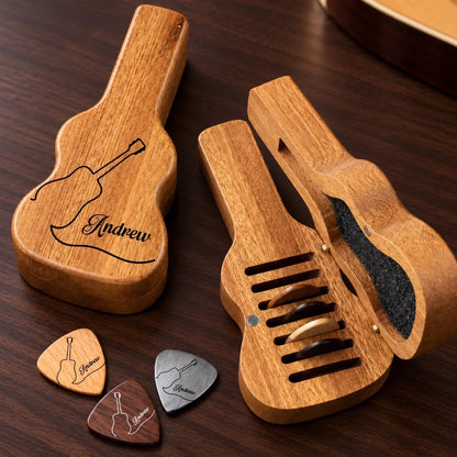 Custom Name Guitar Pick Holder Case - Personalized Guitar Gifts for Musicians