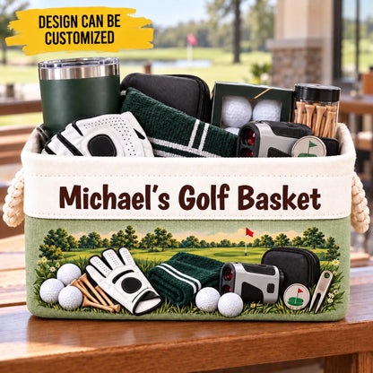 Custom Name Golf Gifts for Golfers - Personalized Storage Basket