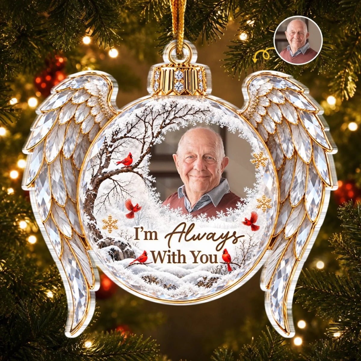 Custom Photo Memorial Angel Christmas Gifts - Personalized Acrylic Ornament