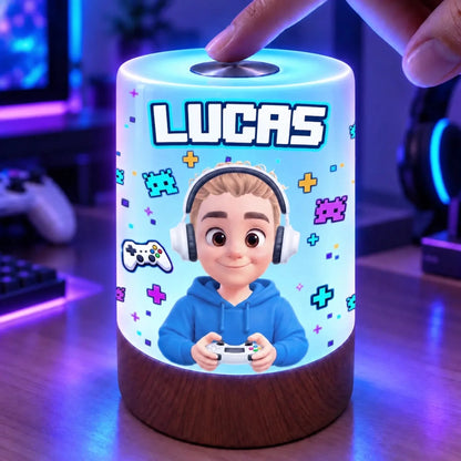 Custom Name Gamer Gifts For Game Lovers - Personalized Dimmable Touch Night Light