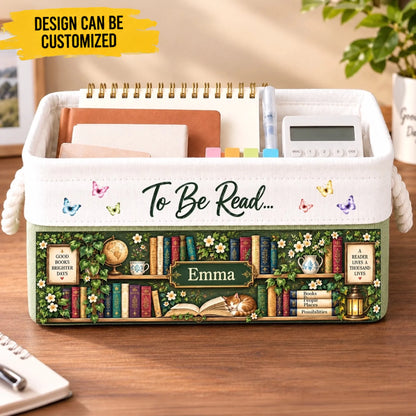 Personalized Storage Basket - Christmas Gift For Book Lovers