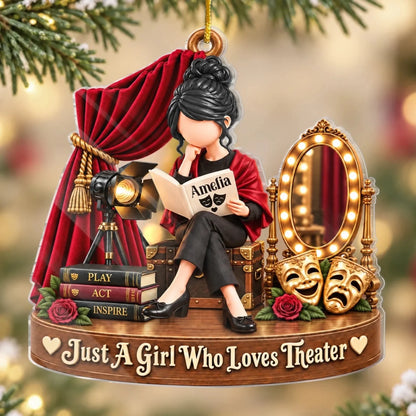 Custom Theater Girl Christmas Gifts for Drama Lovers - Personalized Acrylic Ornament
