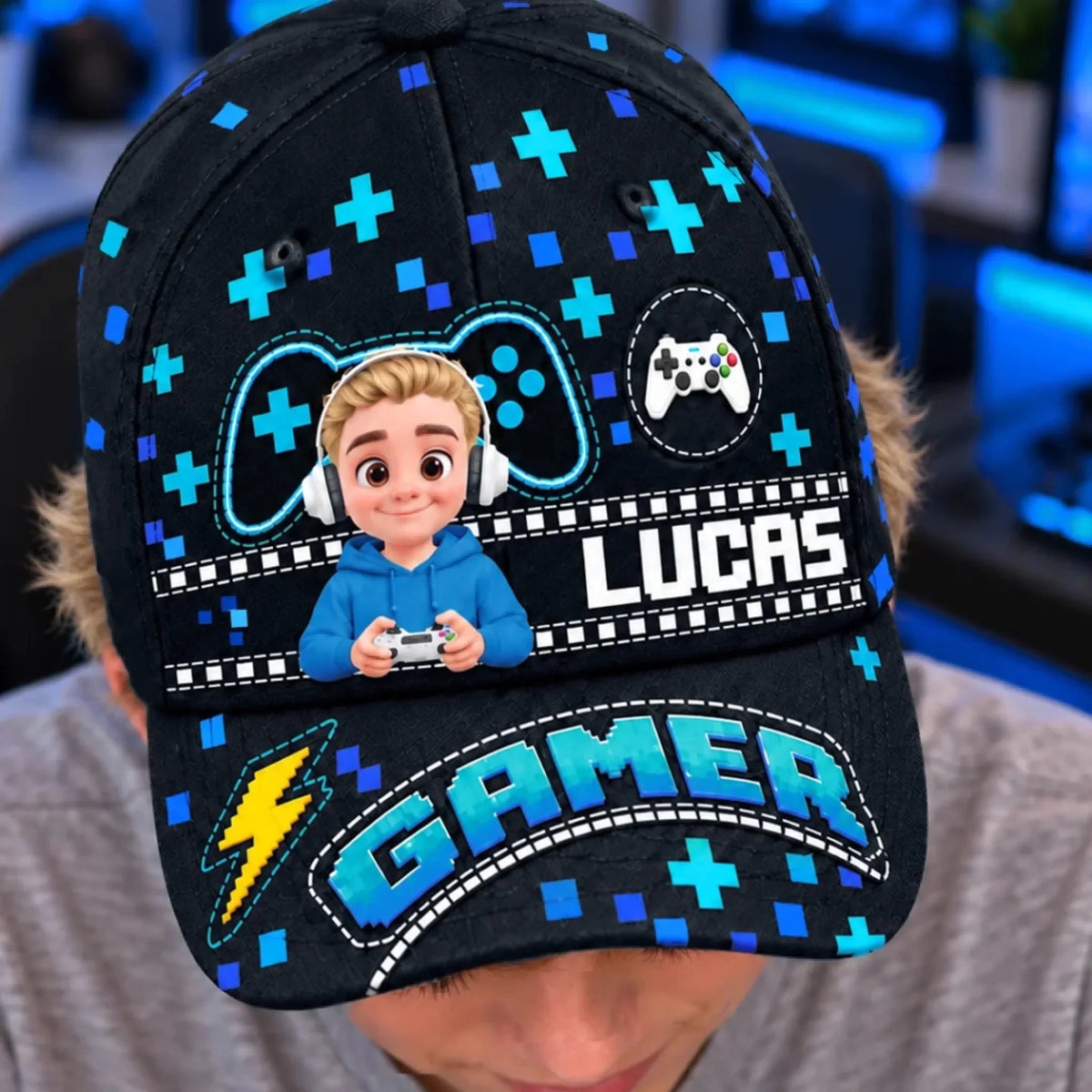 Custom Name Gamer Gifts for Kids - Personalized Classic Cap