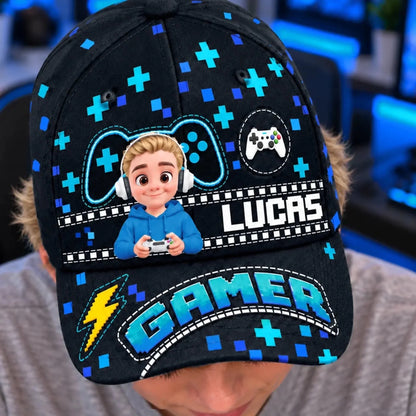Custom Name Gamer Gifts for Kids - Personalized Classic Cap